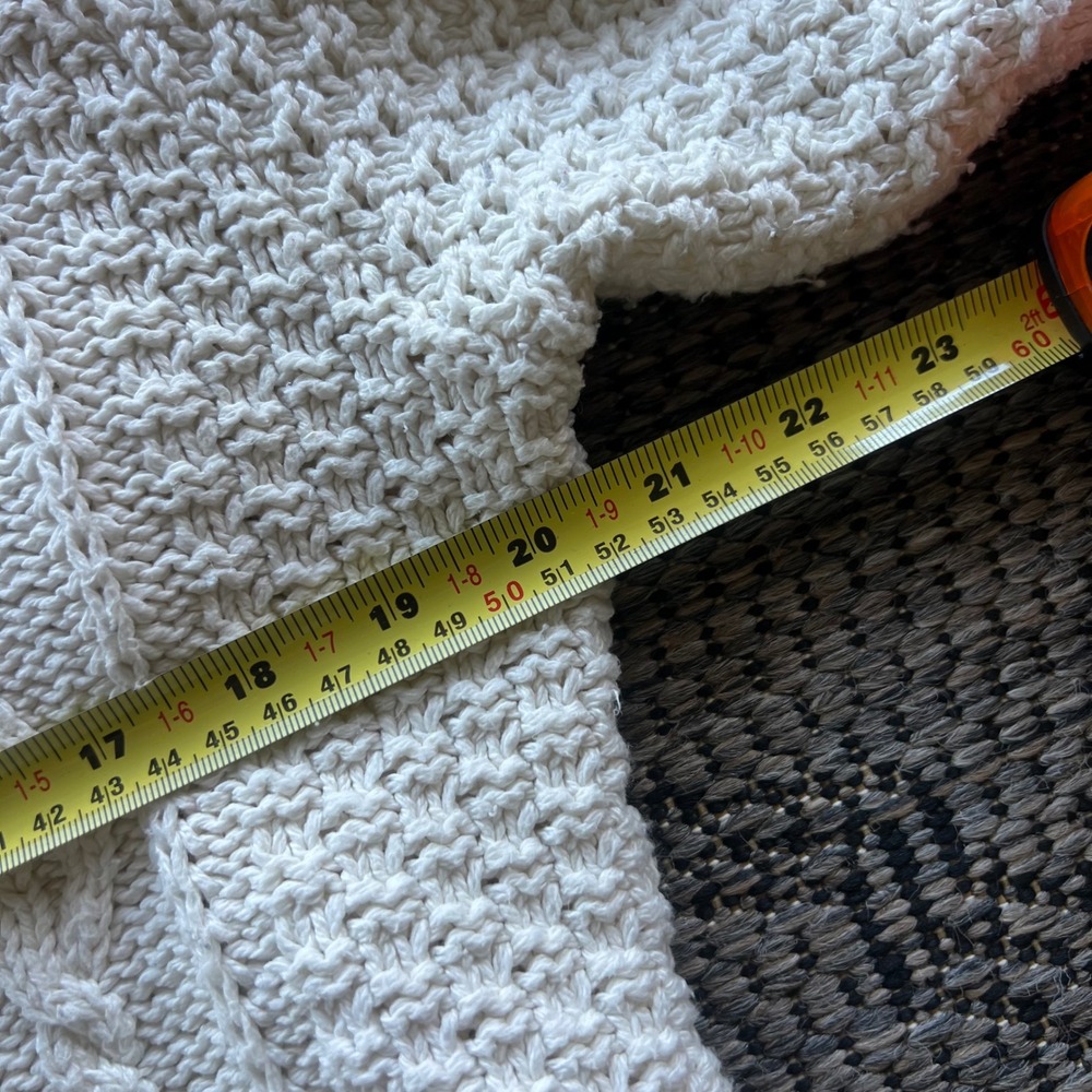 Vintage Parkhurst Sweater Womens Large Cream Cable Knit Cardigan Cotton Blend - Picture 8 of 8